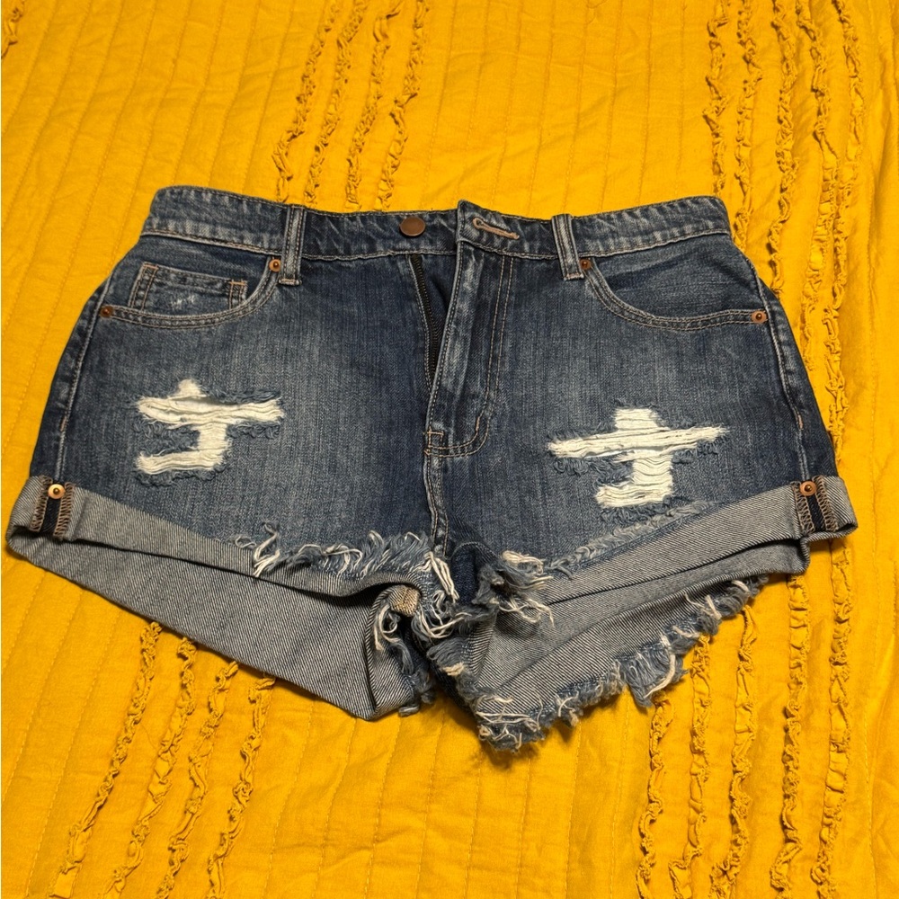 Windsor Blue Distressed Jean Shorts